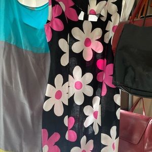 Cott/stretchy pink floral dress, Easy to dress up w/ heels or dress down w/ cons